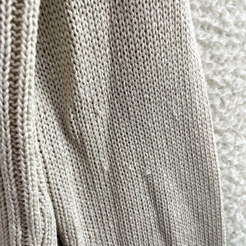 Katamai Beige Cream Knit Button Fringe Long Sleeve Pullover Sweater Womens XL - Picture 5 of 9